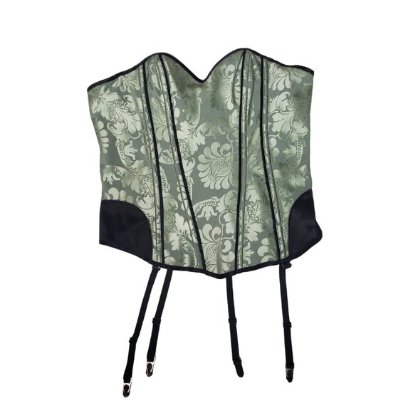 Bustier Corset Top Light Green, Size 38, Garters & Panties - Picture 1 of 7